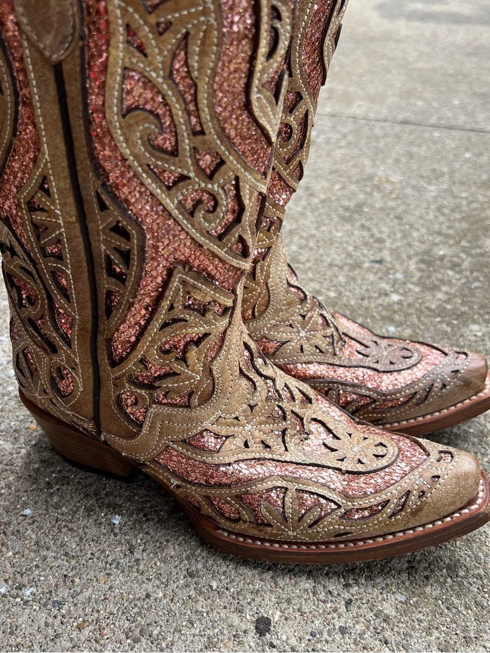 JB Dillon Glitter Cowgirl Boots Western Cowboy Coastal Women’s Size 5B - Picture 4 of 6